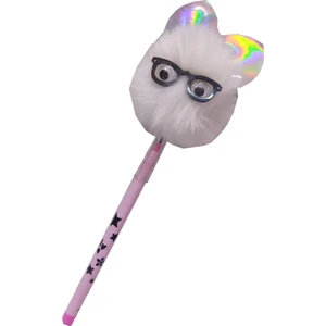 Peluş Kedi Gözlüklü Figürlü Yumurtlayan Kalem 1 Adet Kedi Gözlük Şekilli Yumurtlayan Kalem Hediye Kalem Tüylü Sevimli Kalem