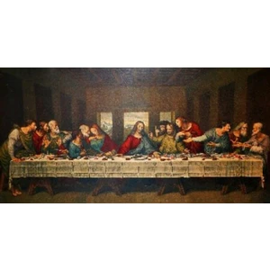 Canvas Leonardo ve Son Yemek Sayılarla Boyama Seti  Kasnaklı 40 x 50 cm