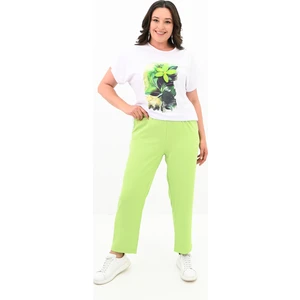 Kadın Büyük Beden Çiçek Baskı Detaylı Eşofman Takımı 8119-25