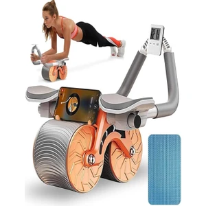 Mekik Aleti Spor Karın Kası Aleti Vücut Fitness Güçlendirme,sağlam Otomatik Geri Tepme Fitness Tekerleği