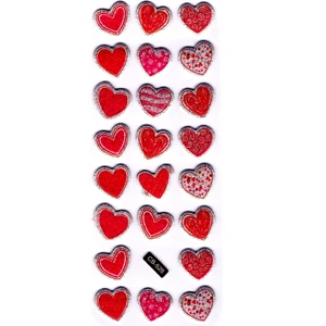 Sticker Kabartmalı Sticker Defter Planlayıcı Etiket CB 528 16 x 7 cm Desenli Kalp