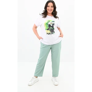 Kadın Büyük Beden Çiçek Baskı Detaylı Eşofman Takımı 8119-25