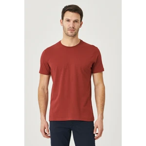 Altınyıldız Classics Erkek Bordo %100 Pamuk Slim Fit Dar Kesim Bisiklet Yaka Tişört