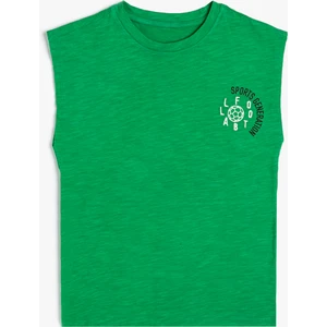 Basic Atlet Futbol Temalı Baskı Detaylı Bisiklet Yaka Renk Bloklu