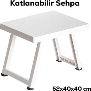 0010 Portatif Katlanabilir Kamp Piknik Balkon Masası - Küçük Plastik Katlanır Sehpa