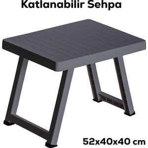 0010 Portatif Katlanabilir Kamp Piknik Balkon Masası - Küçük Plastik Katlanır Sehpa