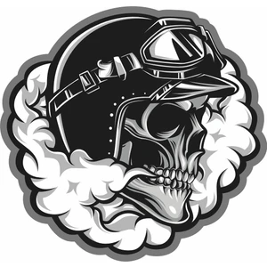 Sticker Usta Kurukafa Kasklı Motosiklet Araba Karavan Oto Sticker 00015