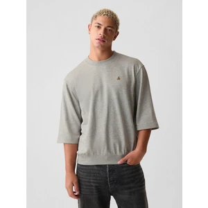 Erkek Gri Brannan Bear Işlemeli Oversized Sweatshirt