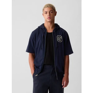 Erkek Lacivert Gap Logo Fermuarlı Sweatshirt