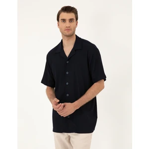 Pierre Cardin Erkek Lacivert Regular Fit Örme Gömlek 50286124-VR033