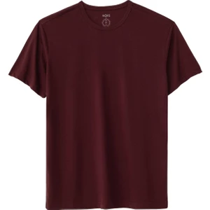 Regular Bisiklet Yaka Tshirt - Bordo