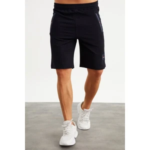 201759 Cep Nakış Detaylı Lacivert Erkek Şort