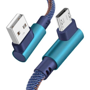 1 Metre Mikro USB Android Kablosu  Sağ Açılı  90 Derece Mikro USB  Örgülü Kopmaz Bükülmez  Kablo