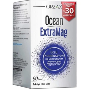 Ocean Extramag Üçlü Magnezyum Kombinasyonu 90 Tablet 200 mg Elementel Magnezyum İçerir