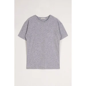 Bisiklet Yaka Gri Melanj Renk Erkek Çocuk Tshirt