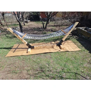 A&N DEKOR Salıncak Hamak Ayağı / Ahşap Kare Profil / 2 Kişilik / 200 Kg Kapasite / 275x90x107(h)
