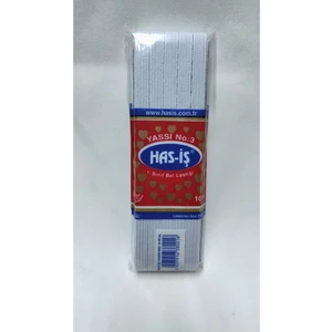 Atmaca Tuhafiye Has-Iş Beyaz Orta Yumuşaklık 1cm Lastik 10 Metre Bel Paça Don Lastiği