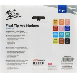 MONT MARTE Premium Flexi Tip Art Marker - 12'li