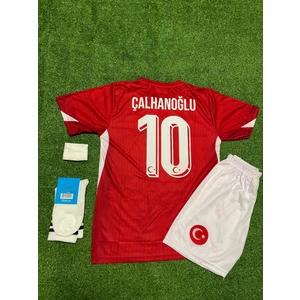 Türkiye Euro 2024 Hakan Çalhanoğlu Iç Saha Çocuk Forması 4'lü Set (Red)