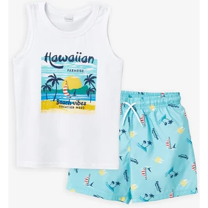 LC Waikiki Lcw Kids Bisiklet Yaka Erkek Çocuk Atlet ve Deniz Şortu