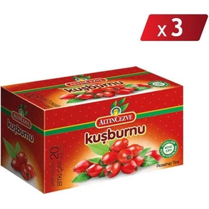 Kuşburnu Bitki Süzen Poşet Çay 20'li - 3lü Paket