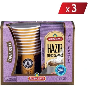 Altın Cezve Hazır Türk Kahvesi Ofis Seti Sütlü 10 x 11 gr - 3lü Paket