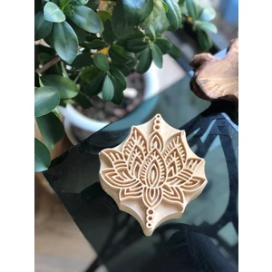 Hayat Ağacı Atölyesi Üst Lotus Ihlamur Tahta Baskı Kalıbı / Tekstil Baskı Kalıbı