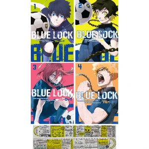 Blue Lock 1. - 2. - 3. - 4. Ciltler Manga Seti - Muneyuki Kaneşiro + Matematik Öğreten Cetvel