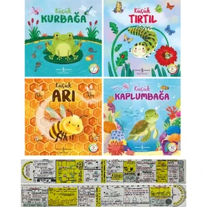 Küçük Kurbağa - Küçük Tırtıl - Küçük Arı - Küçük Kaplumbağa 4 Kitap - Matematik Öğreten Cetvel