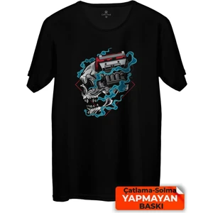 Çakılap Motor Beyin Baskılı Tişört Unisex, Premium Kalite (Rgl-Otmbl-Mdfy)