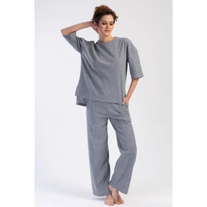 Kadın Jakarlı Interlok Düşük Omuzlu Kısa Kol Nervurlu Pijama Takım
, 402024