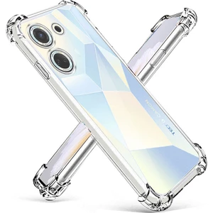 Case World Caseworld Tecno Camon 20 Kapak Kamera Korumalı Airbag Antishock Köşe Korumalı Şeffaf Silikon Kılıf