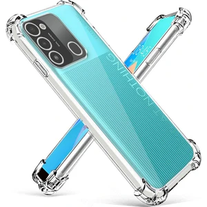 Case World Caseworld Tecno Spark 8c Kapak Kamera Korumalı Airbag Antishock Köşe Korumalı Şeffaf Silikon Kılıf