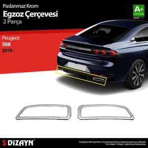 Drs Tuning S-Dizayn Peugeot 508 Krom Egzoz Çıkışı 2 Prç. 2019 Üzeri