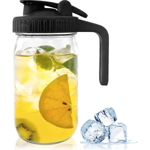 32OZ Mason Jar Pour Spout Lid -Glass Pitcher With Lid ,breast Milk Pitcher,seal For Juice,milk,coffee,tea,lemonade,drink (Yurt Dışından)