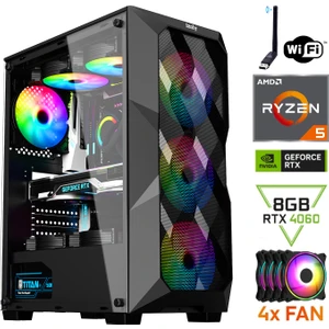 Marduk Ryzen 5 5500 16GB 512GB M.2 Nvme SSD Rtx 4060 Gddr6 8gb Oyuncu Masaüstü Bilgisayarı