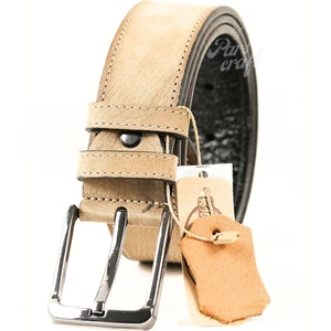 Parscraft Parscraft nubuk Deri Erkek Kemer 4 cm Bej Kot Kumaş Spor Kemer