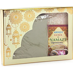 Vizon Kadın Pratik Başörtülü Fermuarlı Tek Parça Namaz Elbisesi Seccade Seti