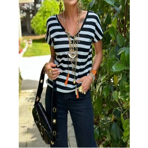 The Secret Simli Çizgili Triko T-Shirt