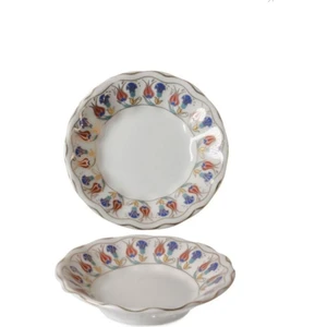 Ipek Porselen 12'lı Lale Motifli Porselen Çay Tabağı