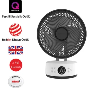 Sefte® 10” Ultra Sessiz Masaüstü Vantilatör – Uyku Modlu ve Enerji Tasarruflu Serinletici Fan