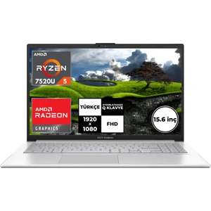 VivoBook Go 15 E1504FA-NJ115 Ryzen5 7520U 8GB 512SSD 15.6" FullHD Freedos Taşınabilir Bilgisayar