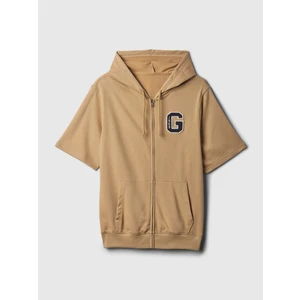 Erkek Kahverengi Gap Logo Fermuarlı Sweatshirt