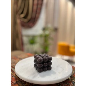 Gofre Home Özel Tasarım Koyu Mor (Mürdüm) Bubble Dekoratif Mum lik El Yapımı