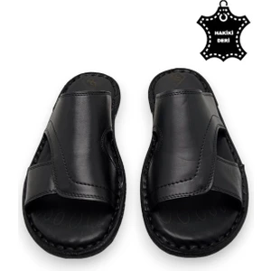 Magic Shoes Tamamen  Deri ve Topuk Yastık Sistemli  Erkek Terlik