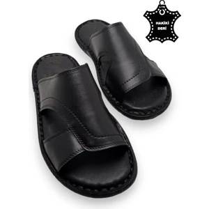 Magic Shoes Tamamen  Deri ve Topuk Yastık Sistemli  Erkek Terlik