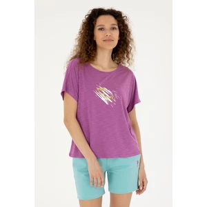 U.S. Polo Assn. Kadın Mor Tişört 50284355-VR038