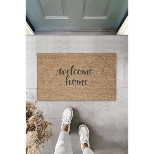 Zevkli Ve Renkli Siyah Kapı Önü Paspası Welcome Home Desen  K-3290