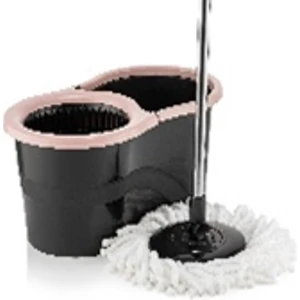 MCK Plus Smart Black Döner Başlıklı Mop Kovalı Temızlık Seti Şık Tasarım
