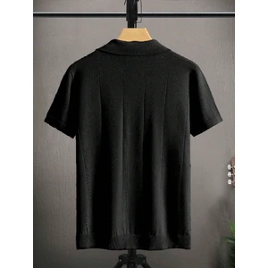 Tarz Cool Çizgili Kısa Kollu Triko T-Shirt